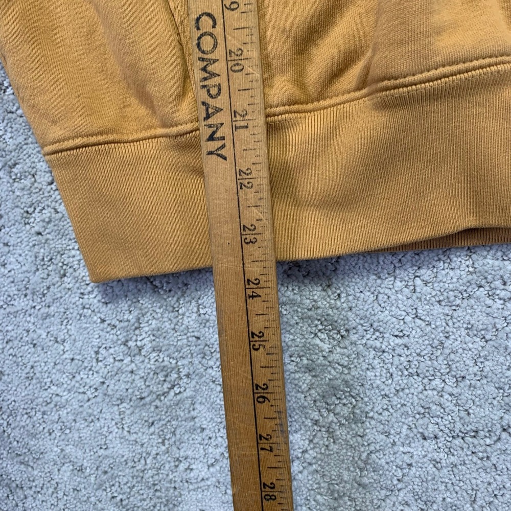 H&M Blank Staple Hoodie XS Yellow Orange Sweatshirt Pullover Heavy Oversized - Picture 11 of 13